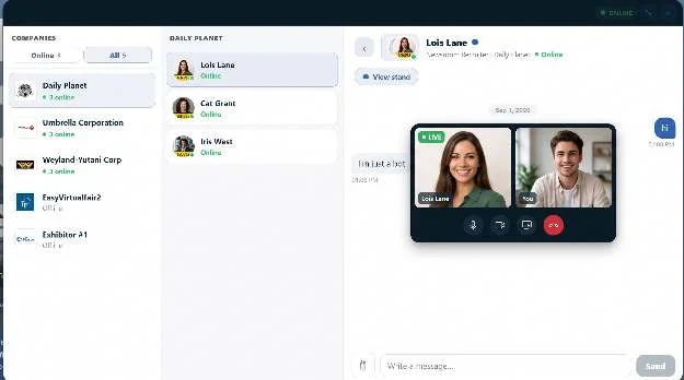 EasyVirtualFair live recruiter chat and video conversation