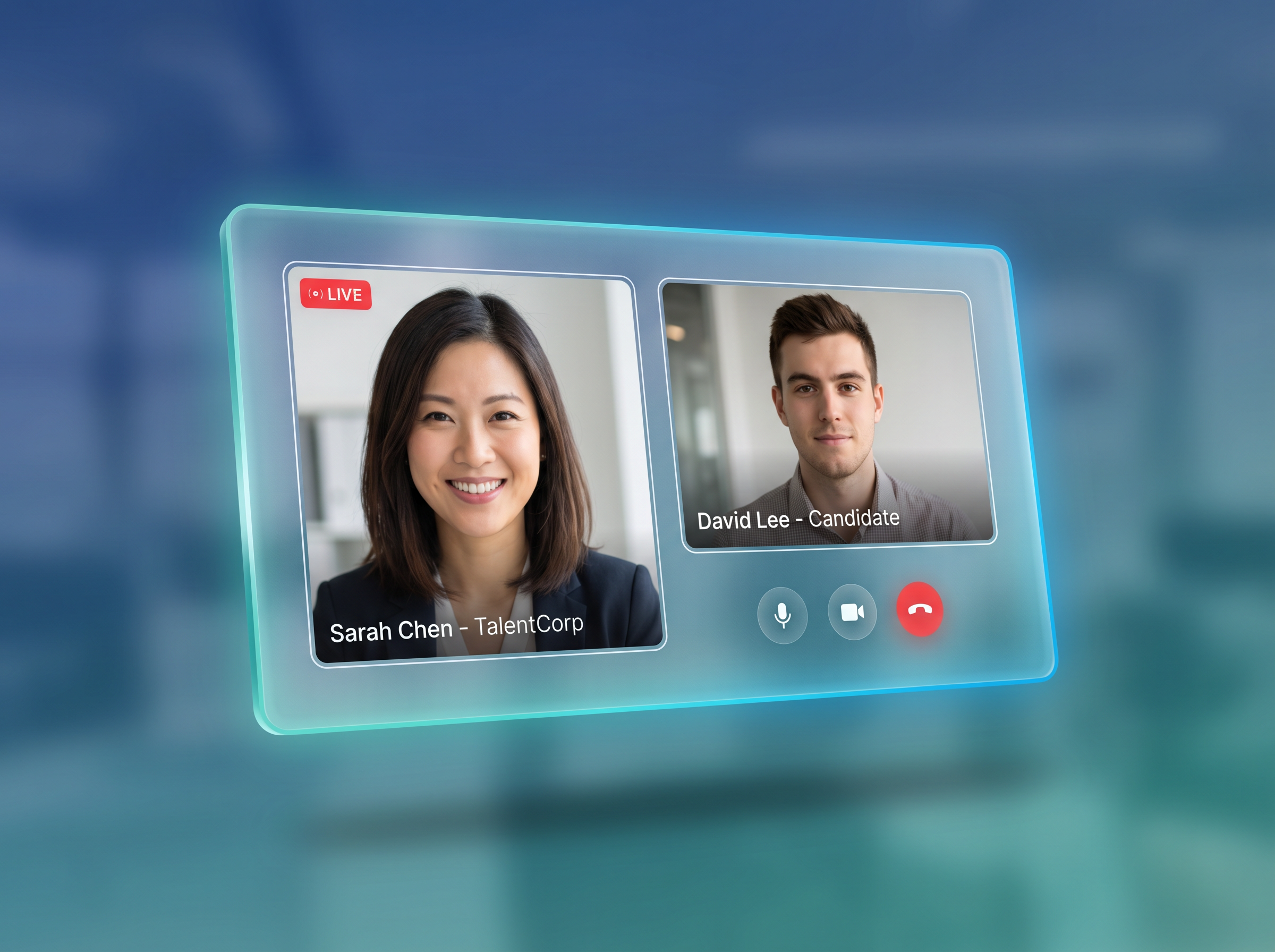 Vidéoconférence en direct entre recruteur et candidat